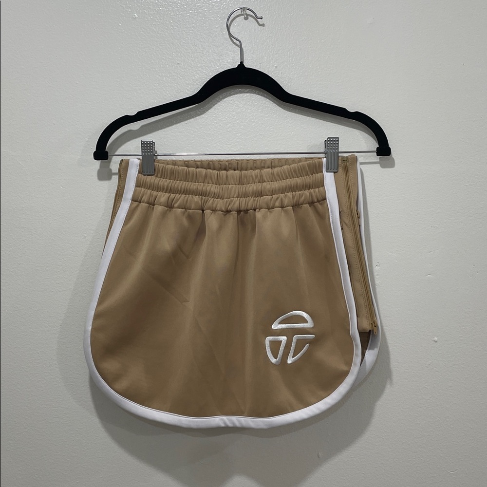 Telfar Track Short Skirt Cream